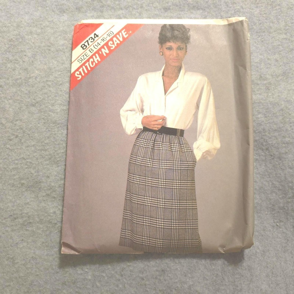 McCall's 8734 Skirt Sewing Pattern Sz 14-18 UNCUT Vintage 1980s Stitch 'N Save